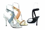 457-Paula, 4.5 Inch Rhinestone Sandal Available In 3 Colors, by Ellie Shoes