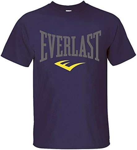 XNOVO Men's Short Sleeves Everlast Logo Cool T-shirt dark blue L