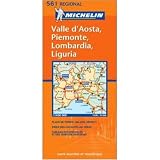 Michelin Map No. 561 Northwest Italy Lombardia, Piemonte, Valle d'Aosta, Liguria scale 1:400,000