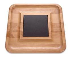 J.K. Adams CH-13-C 13-Inch Square Charcoal Slate Cheese Tray