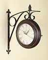 Roman Numeral Double Sided Wall Clock Train Station