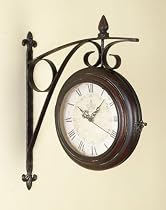 Roman Numeral Double Sided Wall Clock Train Station