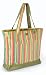 Della Q Theodora Yellow/Green Stripe Silk Knitting Tote Bag