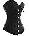 Camellias Sweetheart Overbust Satin Lace Boned Corset Bustier w. G-string