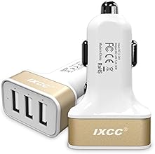 iXCC&reg; 3 Port USB 7.2 Amp (36 Watt) SMART Universal High Capacity [High Power] [Small Size] FAST Car charger with Exclusive ChargeWise (tm) Technology, for Apple iPhone 6/ 6 plus/ 5s/ 5c/ 5; iPad Air 2/ iPad Air; iPad mini 3/ iPad mini 2/ iPad mini; Samsung Galaxy S6 / S6 Edge / S5 / S4; Note Edge / Note 4 /Note 3 /Note 2; the new HTC One M8/ M9; Google Nexus and More [Gold]