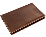 Thick Top Grain American Cowhide Leather Cover for Included US Military Record Log Book Hardcover Journal Notebook 5-1/4 x 8 Inch NSN 7530-00-222-3521. Refillable. Made in USA. (Saddle Rustic)