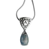 Carolyn Pollack Sterling Silver Blanket Weaver Milky Aquamarine Necklace