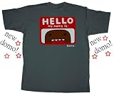 DOMO SHIRTS - MY NAME IS DOMO T-SHIRT - 2012 version!* NEW DOMO T-SHIRTS! - HELLO MY NAME IS DOMO-KUN NAME BADGE TEE