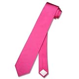 SILK Narrow NeckTie Skinny HOT PINK / FUCHSIA Thin Men's Neck Tie