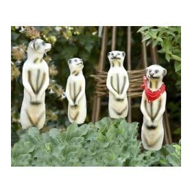 GARDEN STATUES MEERKAT WOBBLERS FAMILY OF FOUR