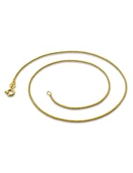 14K Gold Plated Sterling Silver Box Chains 1.2MM (14", 16", 18", 20", 22", 24", 30" inch lengths)