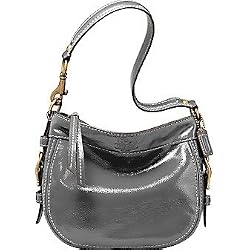 Coach Patent Zoe Top Handle Pouch 41869 Petrol Gray