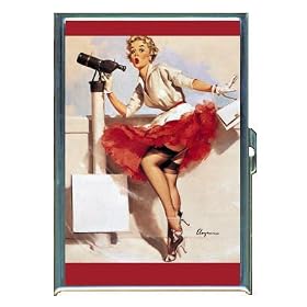 PIN UP GIRL ON BOAT TELESCOPE ID CREDIT CARD WALLET CIGARETTE CASE COMPACT MIRROR PIN UP GIRL ON BOAT TELESCOPE ID CREDIT CARD WALLET CIGARETTE CASE COMPACT MIRROR