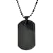 41L0F2t081L. SL75  Black Tungsten Diamond Engravable Dog Tag Pendant w/ Bead Chain