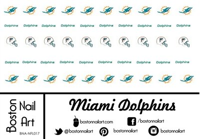 NFL - Miami Dolphins Waterslide Nail Decals - 50pc