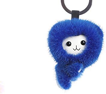 Fashion Key Chain, Blue Mink Lucky Monkey, Bag and key Charm, Designed by Ella Liu