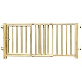 Four Paws Walk Over Wooden Dog Gate, 30-44" W by 18" H