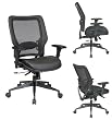 Office Star 63-57G944 AirGrid Back and Layered Leather Seat Chair