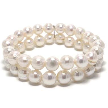 HinsonGayle Double Strand 8-9mm White Baroque Pearl Bracelet