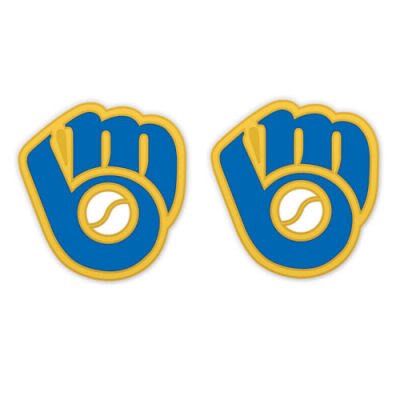 MILWAUKEE BREWERS OFFICIAL SILVER LOGO EARRINGS