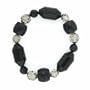 Funky Chunky Jet Tone Bead Stretch Bracelet