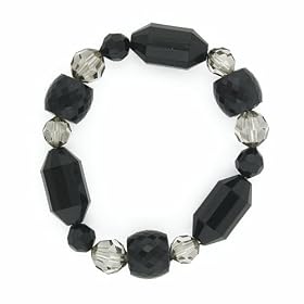 Funky Chunky Jet Tone Bead Stretch Bracelet by 