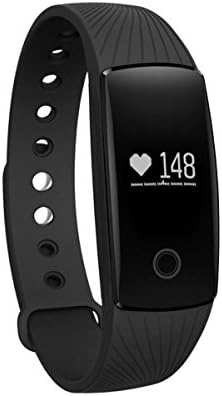 Smaate Heart Rate Monitor, Fitness Band Remote Camera Calls Message Remind (Black)