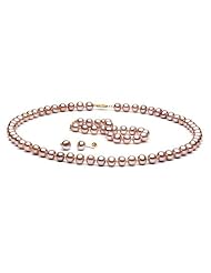 Lavender Freshwater Pearl Jewelry Set: 6-7mm AA+