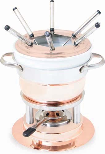 Swissmar 11 Piece Copper 3-in-1 Lausanne Fondue Set
