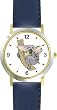 Cartoon Koala Bear Animal - WATCHBUDDY&reg; DELUXE TWO-TONE THEME WATCH - Arabic Numbers - Blue Leather Strap-Size-Large ( Men's Size or Jumbo Women's Size )