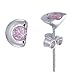 Round Cut 1/3 CT Pink CZ Elegant Stud Earrings In