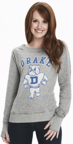NCAA Drake Bulldogs Women's Boatneck Sweatshirt (Grey, Medium)