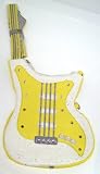Yellow / White Glitter Leather Guitar Purse Sling Bag
