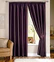 Purple Aubergine Curtains - Lined Faux Silk - 46'' x 54''