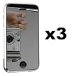 3-Pack Premium Reusable LCD Mirror Screen Protector with Lint Cleaning Cloth for Apple iPhone 3G 8GB 16GB