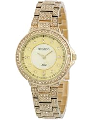 Armitron Womens 75/5173CMGP Swarovski Crystal  Accented Gold-Tone Bracelet Watch