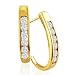 10k Yellow Gold Diamond Channel-Set J-Hoop Earrings (1/2 cttw, K-L Color, I3 Clarity)