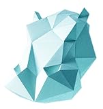 DIY Paper Assembly Kit Mint Hippo 3D Wall Trophie - 15