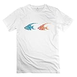 PCY Men's Customized Golden Fish Nature Art T Shirts M White