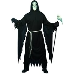 Halloween Kostüm Tod Totenkopfmaske Sensenmann Horror Robe Größe M