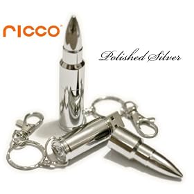 16Go ALU Bullet High Speed USB 2.0 High Speed ??Flash Pen Drive Disk Memory Stick 8 Go Support GIG Windows et Mac OS Preuve de l'eau et antichoc Corps en aluminium avec Key Ring et boucle de ceinture excellente id��e de cadeau (en argent poli brillant)