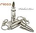 Ricco Metal Bullet 4GB High Speed USB 2.0 Flash Drive Memory Stick Support Windows and MacOS Water Proof and Shock Proof Aluminium Body with Key Ring and Belt Loop (Silver and Gold Available)
