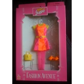 Teen Skipper Barbie Fashion Avene Outfit - Funky Dress Set, Orange, Hot Pink, Yellow by Barbie