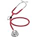 MDF Instruments, Acoustica Lightweight Stethoscope for Doctors, Nurses, Students, Home Health Use, Adult, Dual Head, Raspberry Tube, Silver Chestpiece-Headset, MDF747XP23