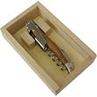Laguiole Wine Waiter Steward Sommelier Corkscrew and Bottle Opener Used By Professionals Olive Wood Handle and Leather Case Presentation French Import Guaranteed Authentic