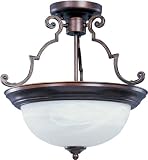 Maxim Lighting 5844MRAC 3 Lt Semi Flush, Acorn Finish - Marble Glass