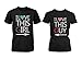 Cute His and Hers Matching Couple T-Shirts - I Love This Guy and Girl