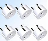 Heavy Duty Grounded USA American To European German Schuko Outlet Plug Adapter - 6 Pack