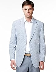 Sartorial Luxury Pure Cotton Seersucker Striped Jacket