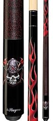 Fireman Skull Black/Red 48" Youth Boys Players Series Two Piece Pool Cue (18oz-21oz)